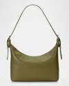 Gigi New York Blake Zip Leather Shoulder Bag In Olive