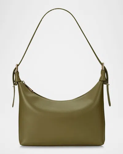 Gigi New York Blake Zip Leather Shoulder Bag In Olive