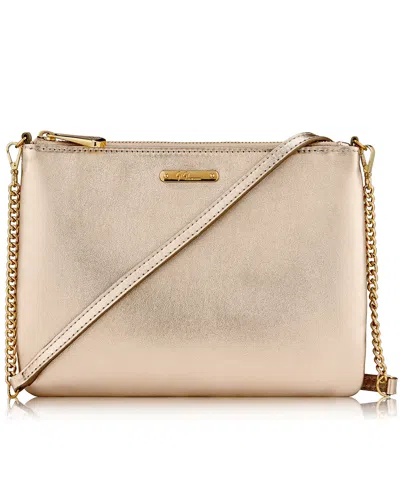 Gigi New York Chelsea Leather Crossbody Bag In White Gold