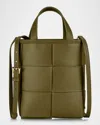 Gigi New York Chloe Mini Woven Leather Shopper Tote Bag In Olive