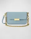 Gigi New York Edie Flap Leather Shoulder Bag In Capri