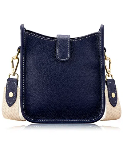 Gigi New York Ellie Pebble Leather Mini Crossbody Handbag In Blue