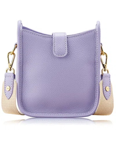 Gigi New York Ellie Pebble Leather Mini Crossbody Handbag In Purple