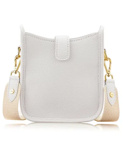Gigi New York Ellie Pebble Leather Mini Crossbody Handbag In White