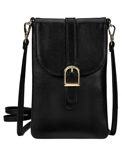 Gigi New York Emmie Leather Phone Crossbody Bag In Black