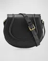 Gigi New York Jenni Saddle Leather Crossbody Bag In Black