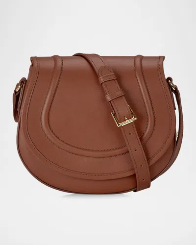 Gigi New York Jenni Saddle Leather Crossbody Bag In Cognac