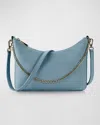 Gigi New York Jules Zip Calf Leather Crossbody Bag In Coastal Blue