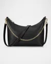 Gigi New York Jules Zip Leather Crossbody Bag In Black