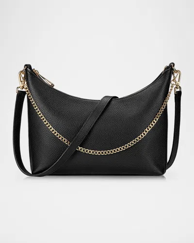 Gigi New York Jules Zip Leather Crossbody Bag In Black