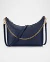 Gigi New York Jules Zip Leather Crossbody Bag In Navy