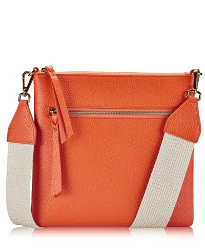 Gigi New York Kit Leather Messenger Bag In Orange