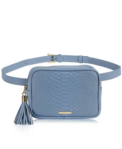 Gigi New York Kylie Leather Belt Bag In Slate Blue