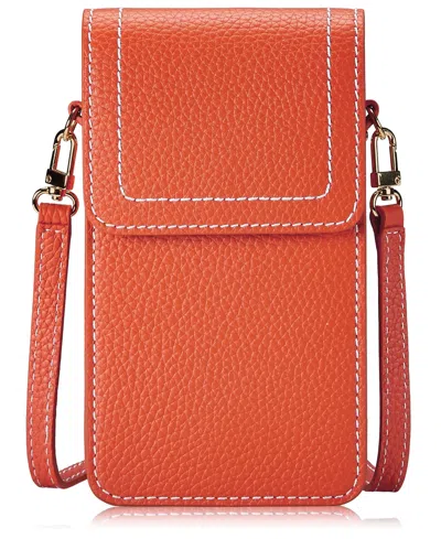 Gigi New York Lauren Saddle Bag In Orange