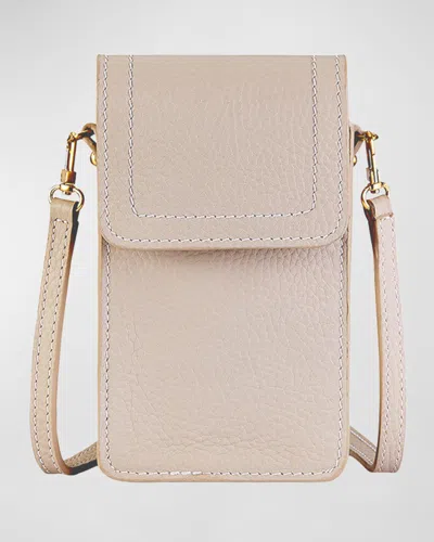 Gigi New York Liv Phone Pebble Leather Crossbody Bag In Beechwood