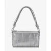 Gigi New York Maggie Metallic Leather Shoulder Bag In Gunmetal Metallic