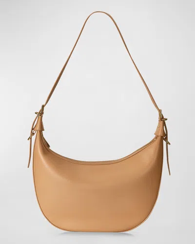 Gigi New York Reagan Zip Leather Hobo Bag In Cappuccino