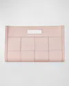 Gigi New York Remy Woven Leather Clutch Bag In Nude