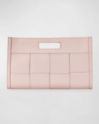 Gigi New York Remy Woven Leather Clutch Bag In Nude