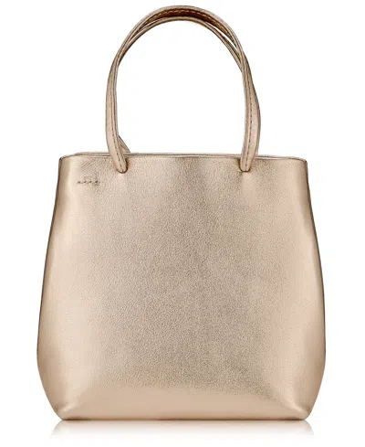 Gigi New York Sydney Mini Leather Shopper Bag In White Gold