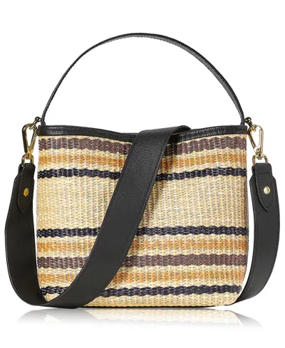 Gigi New York Tate Raffia Small Bucket Handbag In Multi