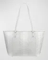 Gigi New York Taylor Python-print Tote Bag In White
