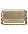 Gigi New York Twiggy Embossed Stripe Leather Shoulder Bag In Gold