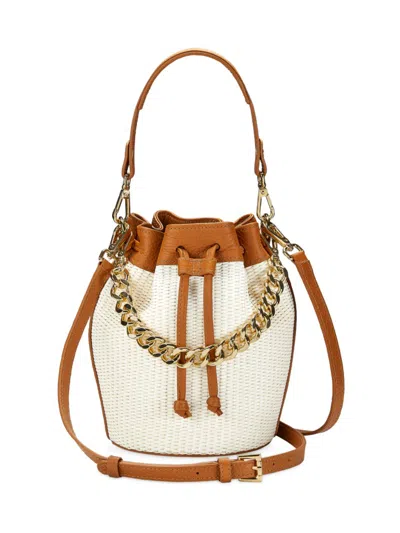 Gigi New York Women's Brooklyn Raffia & Leather Bucket Bag In Tan