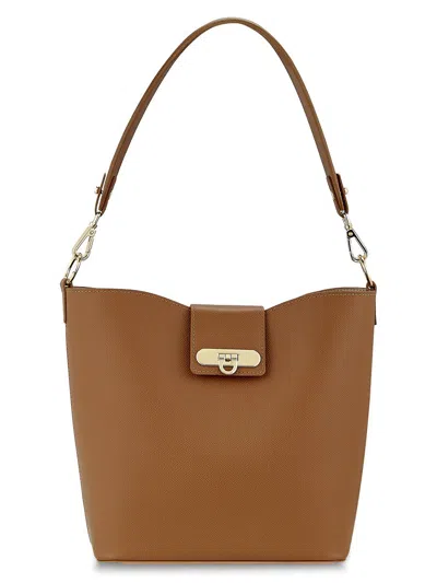 Gigi New York Women's Isabel Textured Leather Bucket Bag In Brown