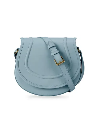 Gigi New York Women's Jenni Leather Saddle Bag In Blue