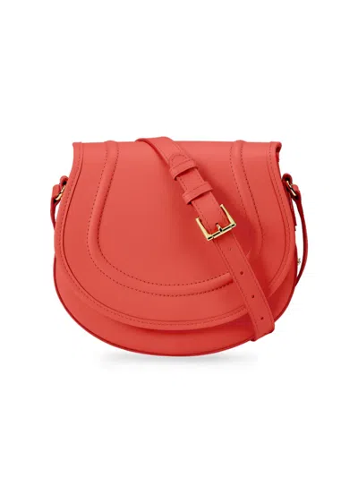 Gigi New York Women's Jenni Leather Saddle Bag In Orange