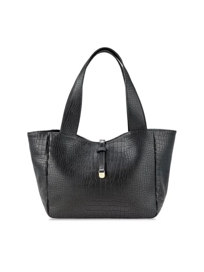 Gigi New York Women's Mercer Croc-embossed Leather Tote Bag In Black