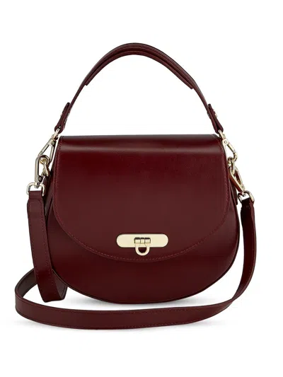 Gigi New York Women's Sophia Leather Saddle Bag In Burgundy