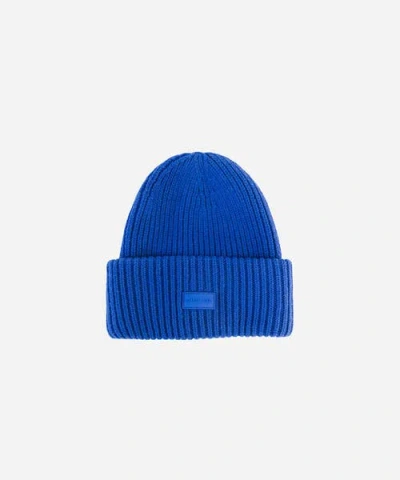 Gigi Pip Gigi Merino Wool Chunky Ribbed Beanie In Alpine Blue