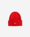 Gigi Pip Gigi Merino Wool Chunky Ribbed Beanie In Ruby Red