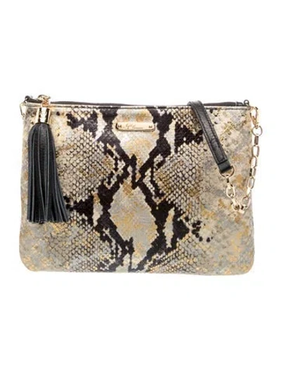 Pre-owned Gigi Snakeskin Clutch In Neutral