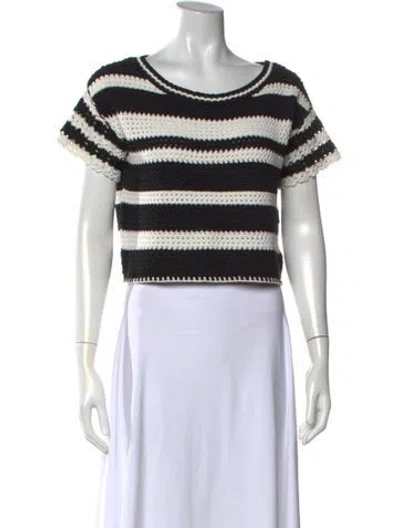 Pre-owned Gigi Striped Crew Neck Sweater In Black/white