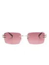 Gigi Studios Ginger Rectangle-frame Sunglasses In Gold