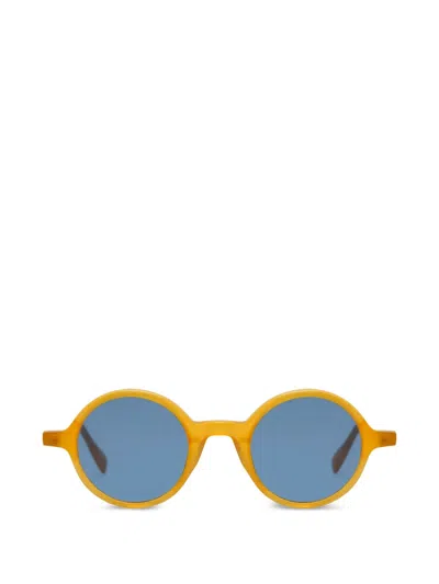 Gigi Studios Greta Round-frame Sunglasses In Yellow