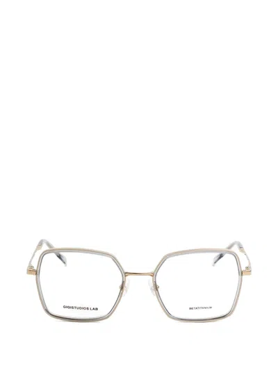 Gigi Studios Orix Geometric Metal Glasses In Pink