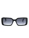 Gigi Studios Rectangle-frame Gradient Sunglasses In Black