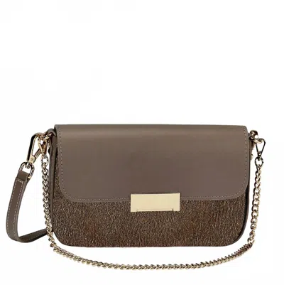 Gigi Women's Edie Shoulder Bag In Gold Haircalf In Multi