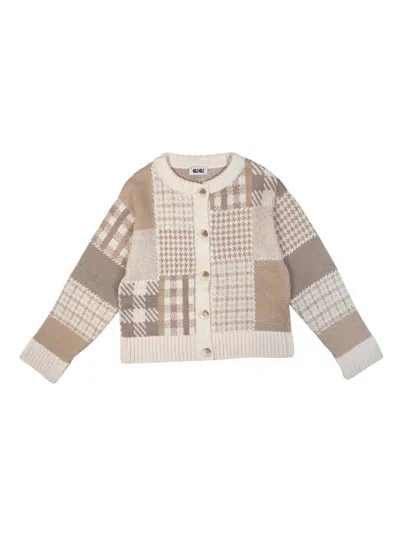 Gigi Women's Patchwork Cardigan In Multi Beige In Brown