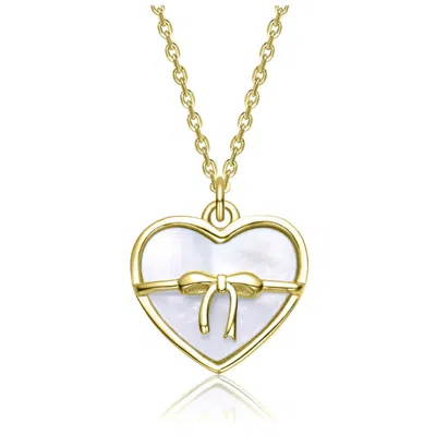Gigigirl Kids' 14k Gold Plated Bow Heart Pendant Necklace