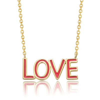 Gigigirl 14k Gold Plated Cherished Love Necklace For Kids In Red