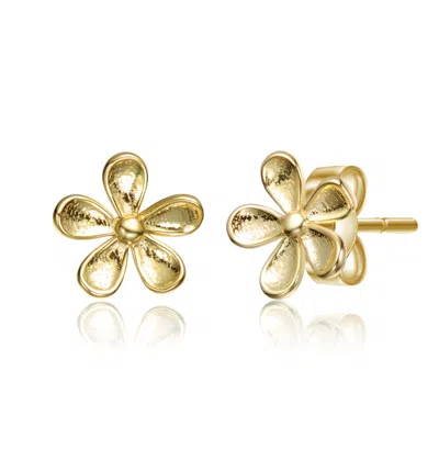 Gigigirl 14k Gold Plated Flower Earrings For Kids