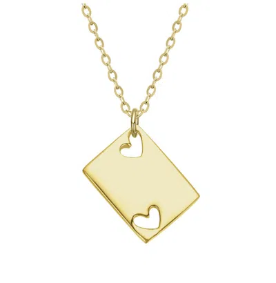 Gigigirl 14k Gold Plated Heart Cutout Pendant Necklace For Kids/teens