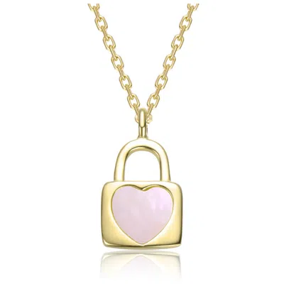 Gigigirl 14k Gold Plated Heart-shaped Lock Pendant Necklace For Kids