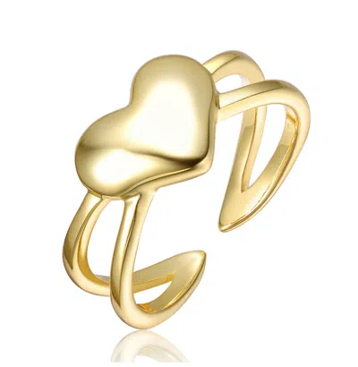 Gigigirl 14k Gold Plated Heart-shaped Open Ring For Kids/teens