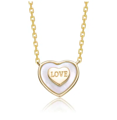 Gigigirl 14k Gold Plated "love" Inscription Heart Design Necklace For Kids